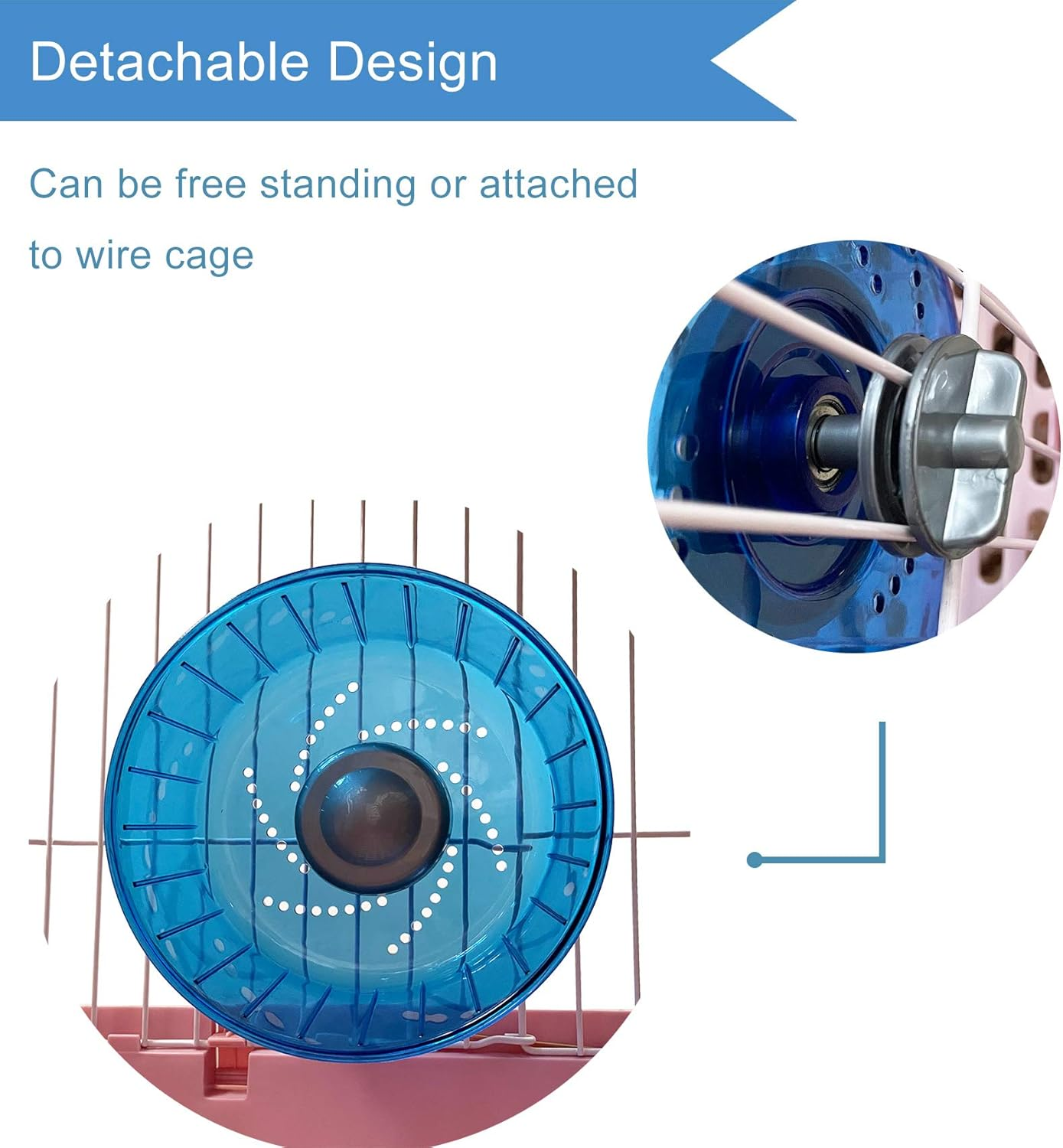 Petest Hamster Exercise Wheel, Silent Spinner Hamster Running Wheels, Diameter 6.7 Inch, Blue image number 7