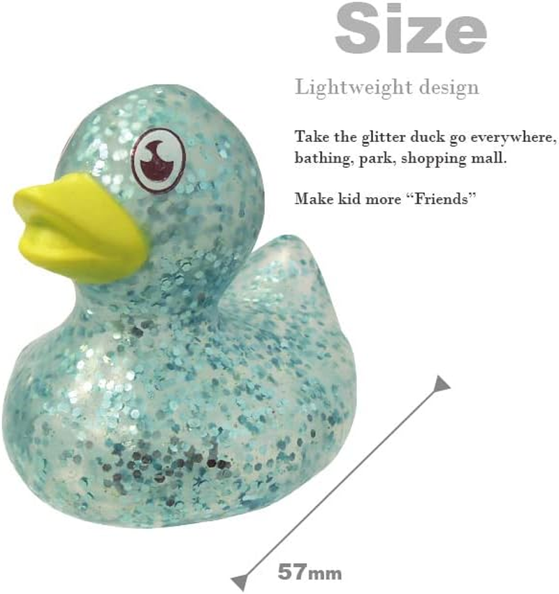 [8Pcs Pack, Random Color] Small Glitter Duck | Bath Toys | Kids Party Gift | Souvenir | Decoration | Party Favor | Pool Party | Rubber Duck 5.7Cm image number 1