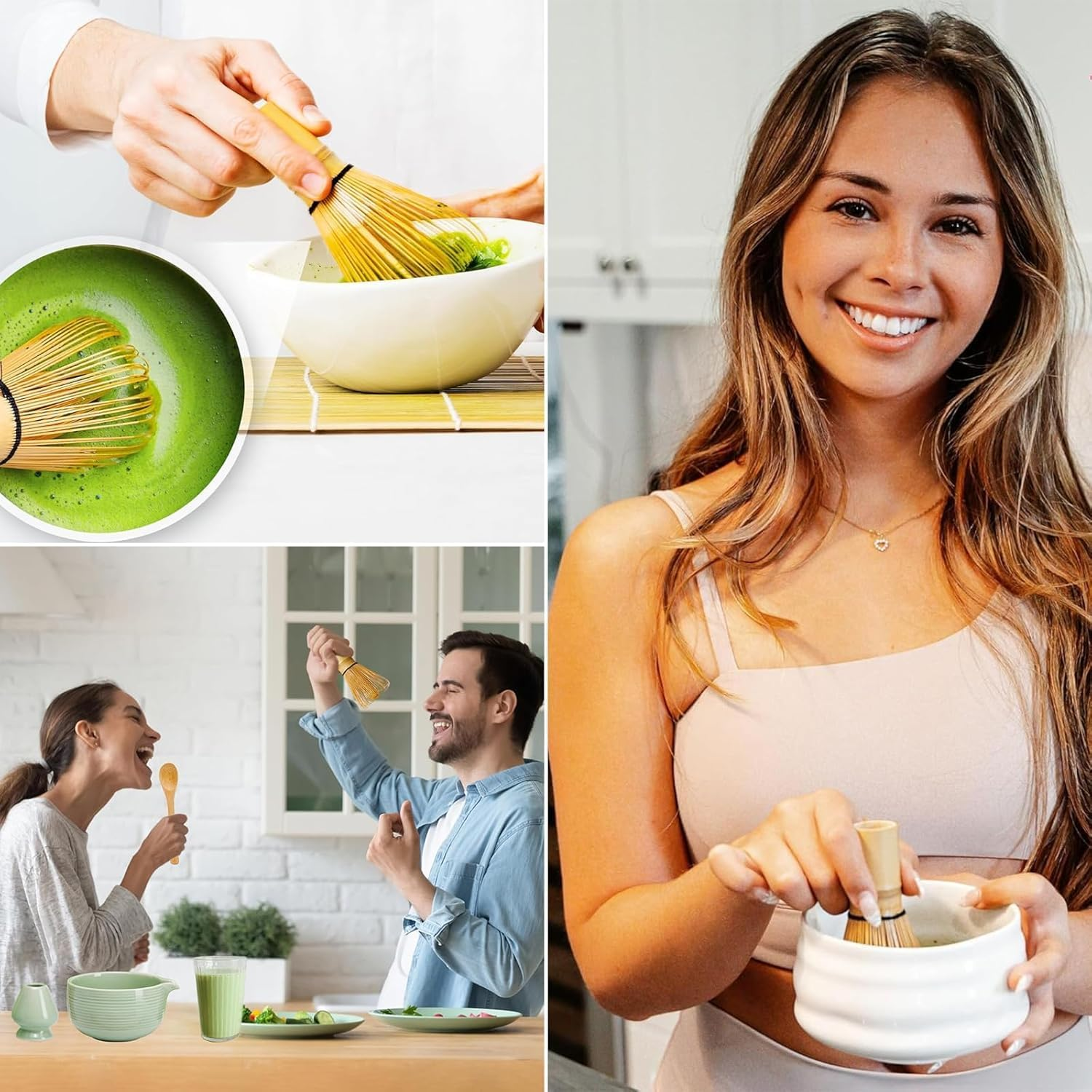 1Pc Traditional Bamboo Matcha Whisk,Pp Resin Matcha Whisk Chasen Brush,Reusable Chasen Matcha Stirrer,Reusable Chasen Tea Brush for Tea Lovers image number 1