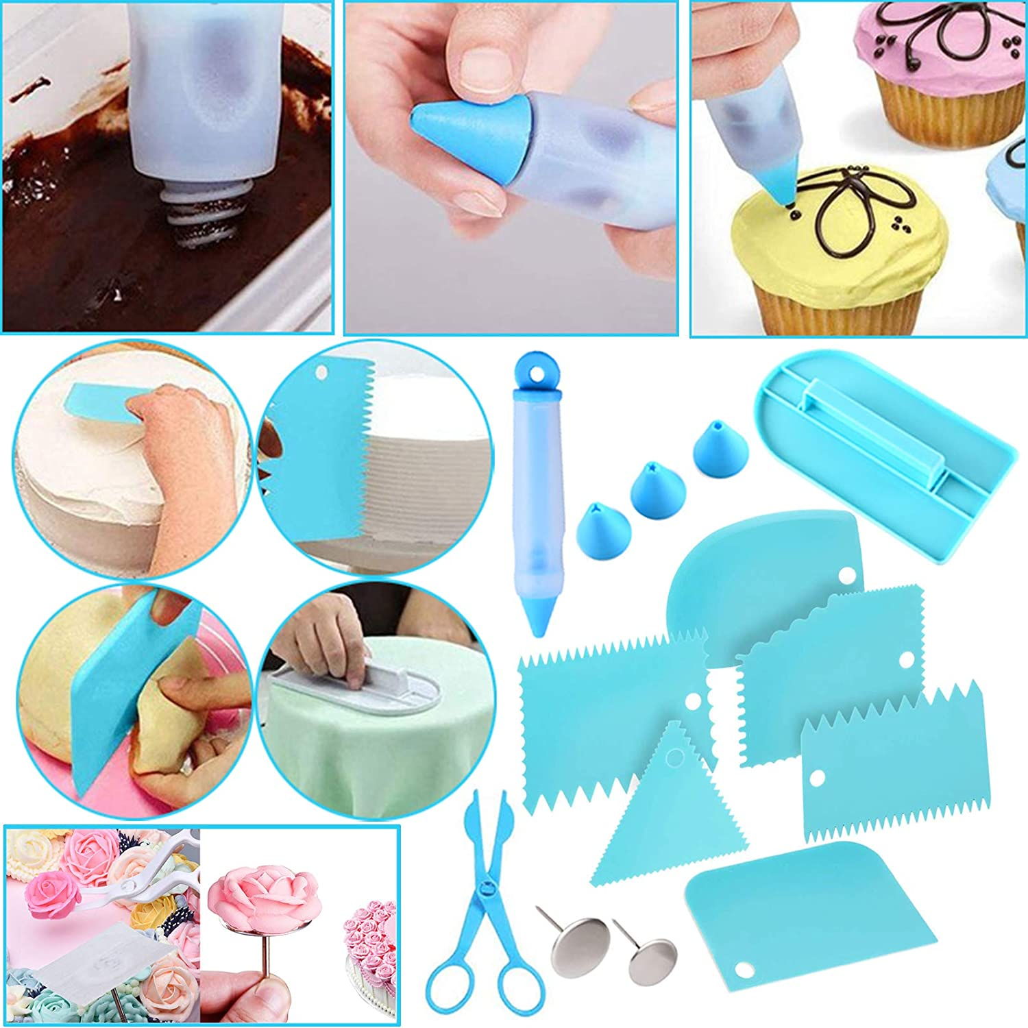 Makmeng Cake Decorating Tools Supplies Kit - 368Pcs Baking Supplies with Storage Case for Beginners - Icing Piping Bags and Tips Set for Cookies, Cupcake & Cake Frosting Fondant Decorating image number 2