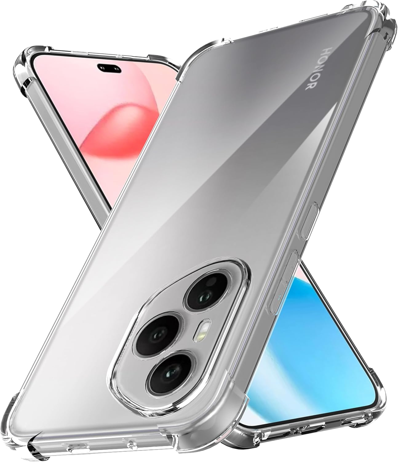 Anoowkoa TPU Case for Honor 400 Pro 5G Phone Case Clear with Built-In Camera Lens Protector Thin Transparent Protective Back Cover Soft Flexible Bumper Hybrid Silicone Case