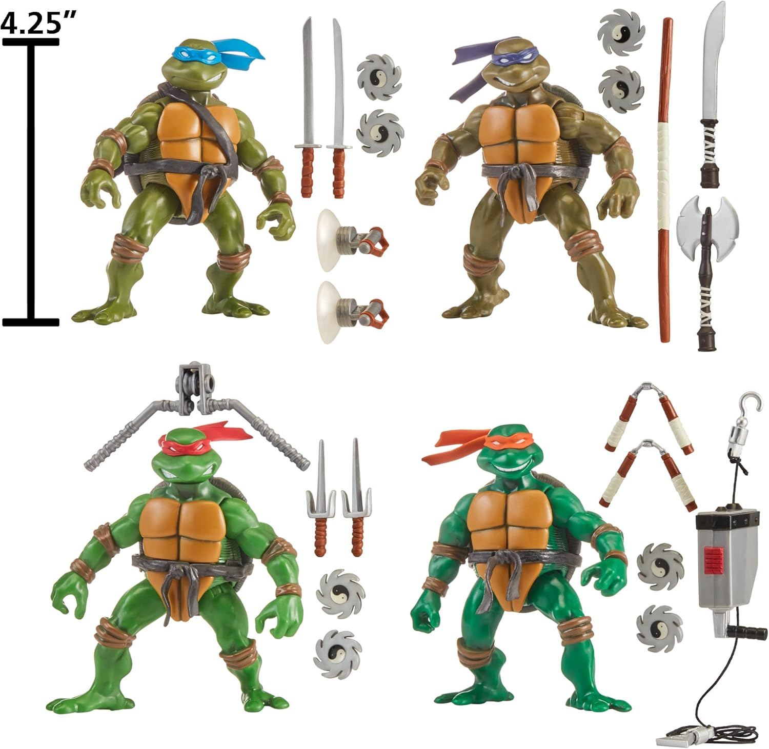 TMNT Classic Turtle Figures Asst 4Pk Bundle 2003 image number 2