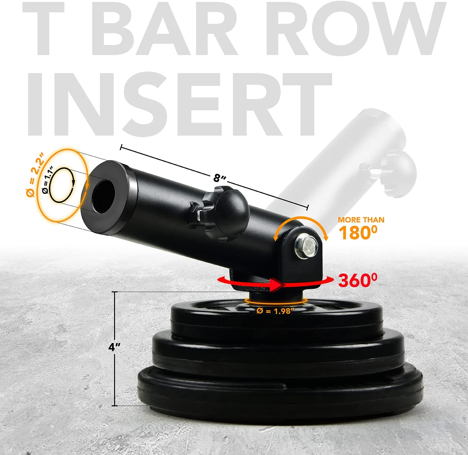 Yes4All T Bar Row Insert, Landmine Attachment for 1&2 Inch Olympic Barbell Bars, Landmine Handles, Workout Home Gym Equipment - A. Combo T-Bar Row Insert + Double D Handle image number 7