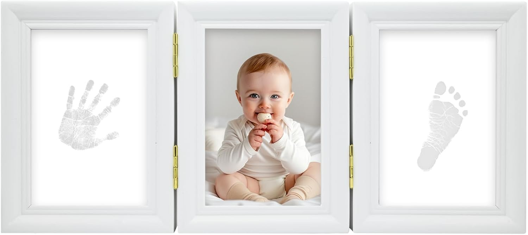 Baby Hand and Footprint Kit, Baby Footprint Kit, Baby Handprint Kit, Footprint, Handprint, Baby Imprint Kits, Newborn Baby Gifts, Nursery Picture Frame, Shower Gifts, Milkywhite, HG and J