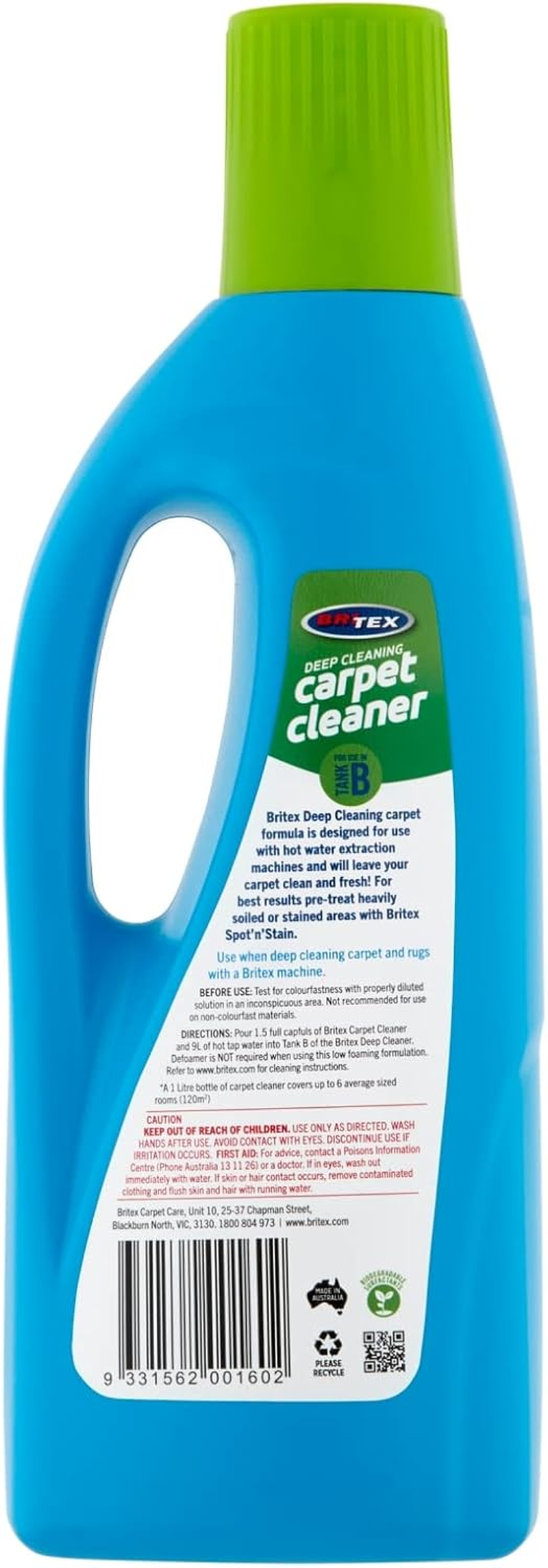 Britex Deep Cleaning Carpet Cleaner - 1L Low Foaming Formula with Spotguard&reg; Stain Protection image number 1