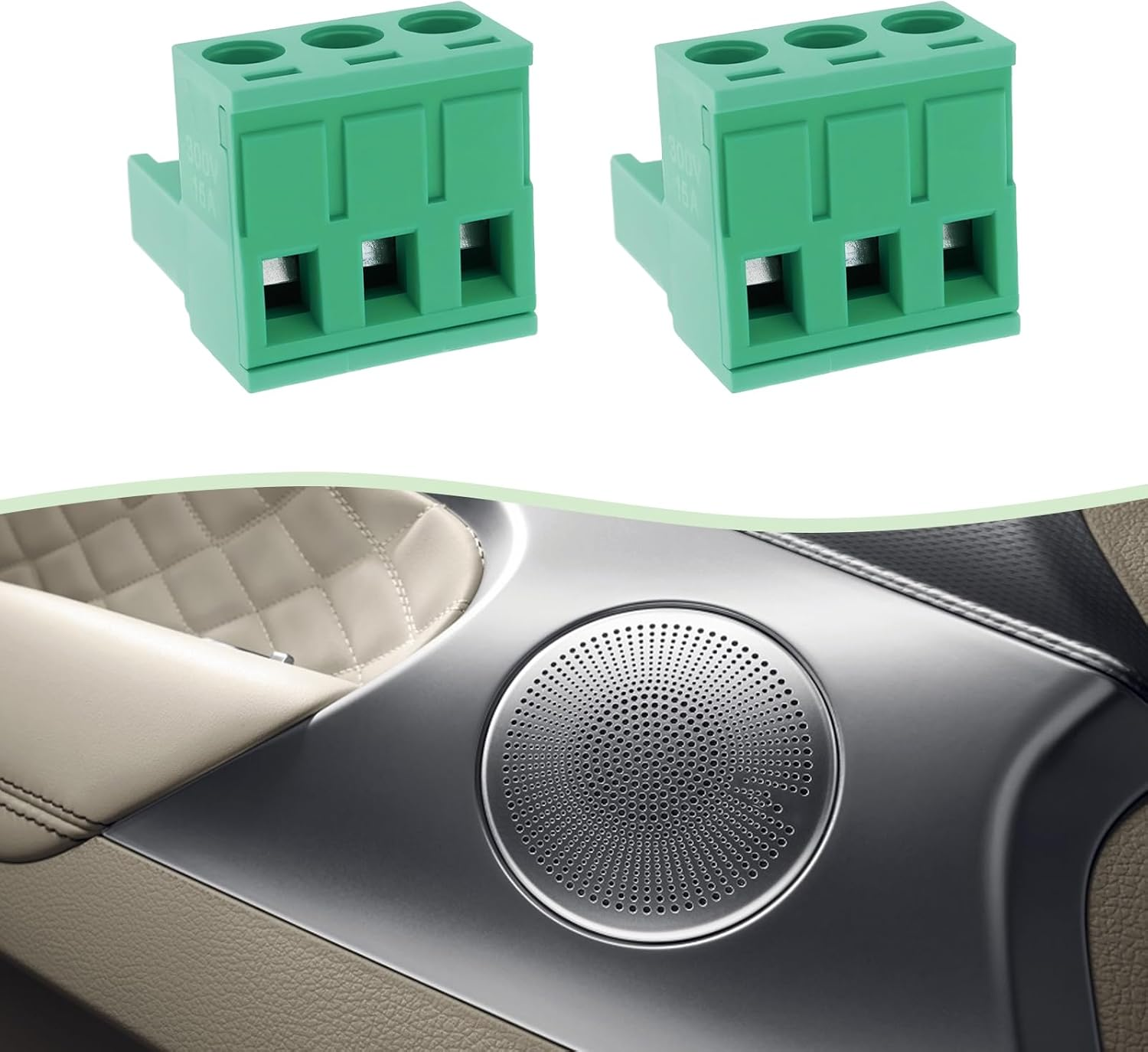 VGOL 10Pcs 3-Pin Power Plugs 3Pin 5.08Mm PCB Terminal Block Connectors Compatible with Audiocontrol Compatible with 3XS 2XS 6XS image number 2