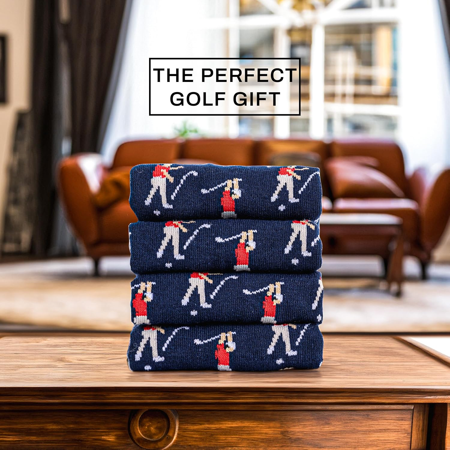 Shanker Golf Socks - Funny Angry Golfer Socks - Funny Golf Gift - 1 Pair, Blue, Size 9-12 AUS - Fun Novelty Golf Socks image number 1