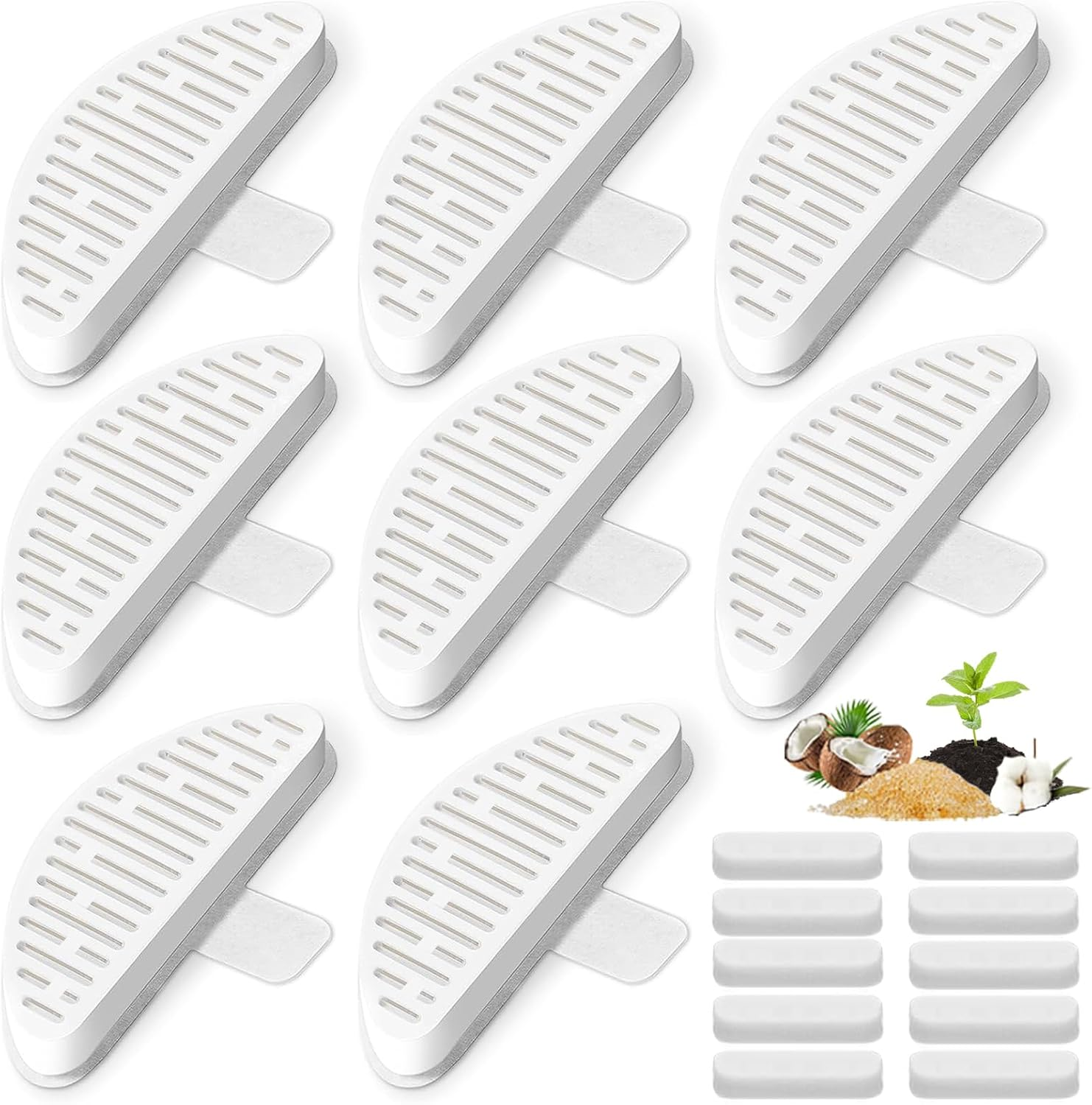 4 Pack Cat Water Fountain Filter & 6 Pack Replacement Fliter Sponges Fit for Uahpet Water Fountain 67Oz/2L Automatic Pet Fountain,Pack of 10