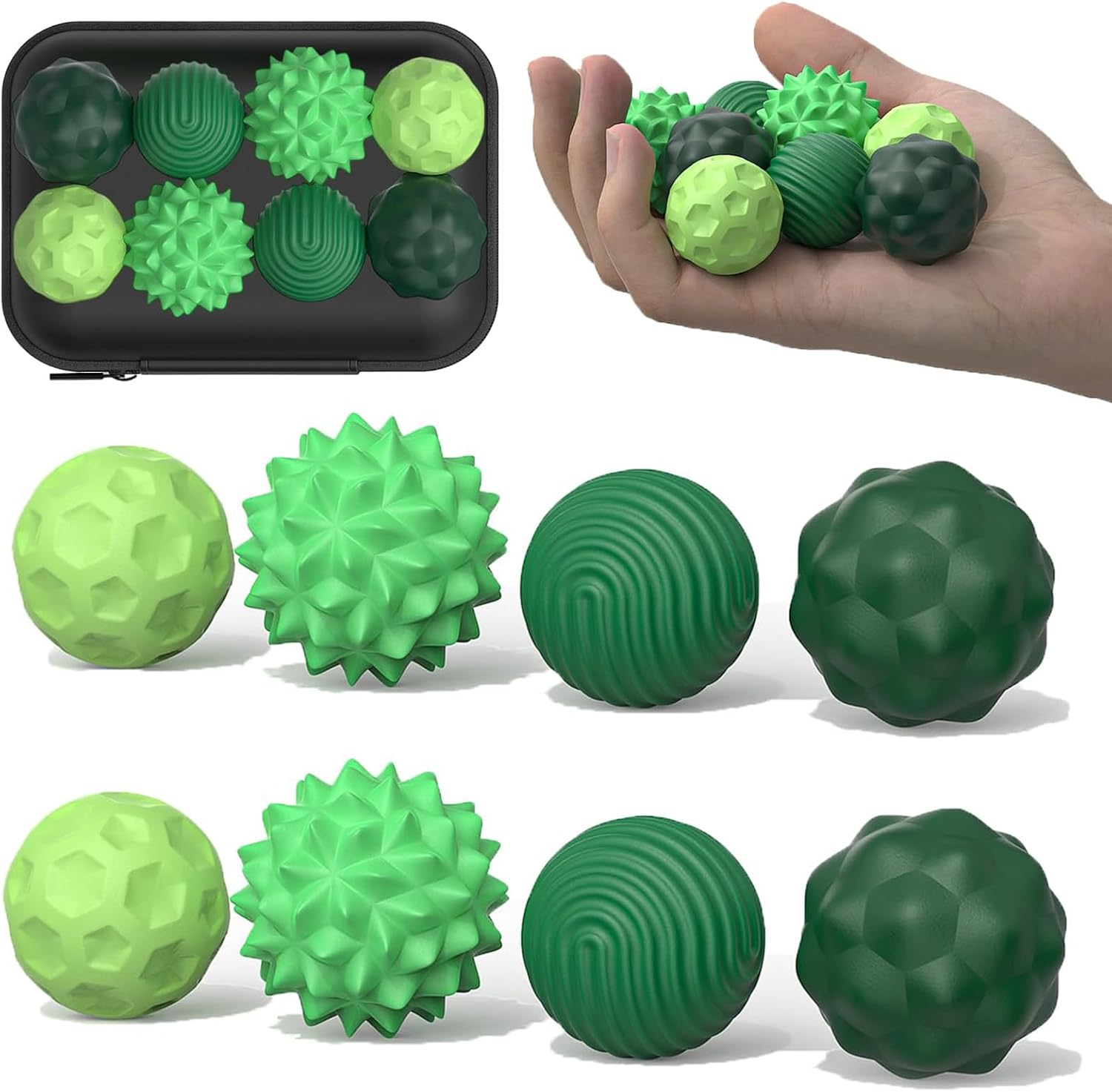 Silicone Magnetic Balls Fidget Toys for Adults & Teens, 8PCS Stress Relief Sensory Toys for Autism ADHD Anxiety, Fun Textures Gadgets, Office Desk Toy, Stocking Stuffers for Women Men Teen Gift, Large