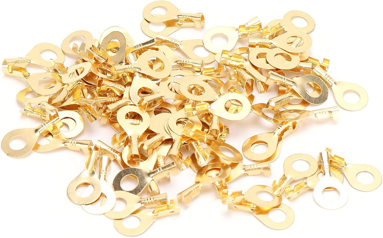 Brass Ring Cold Pressed Terminal, M6 Lug Ring Terminal Sealing Effect Cold Pressing Ring Terminal for Cable Connecting