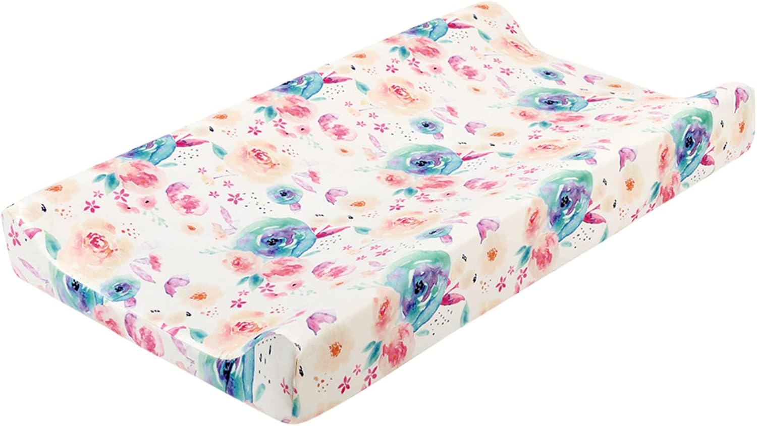 Floral Baby Changing Mat Cover for Newborns, Dismountable Cotton Changing Pad Sheet, Breathable Cradle Mattress Protector for Infant Care and Travel image number 2