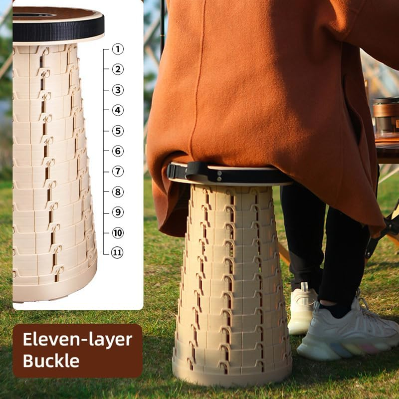 AIMALL Folding Telescopic Stool &ndash; 17.72In Adjustable Lightweight Portable Stool for Outdoor, Camping, Travel, and Night Market Use image number 5