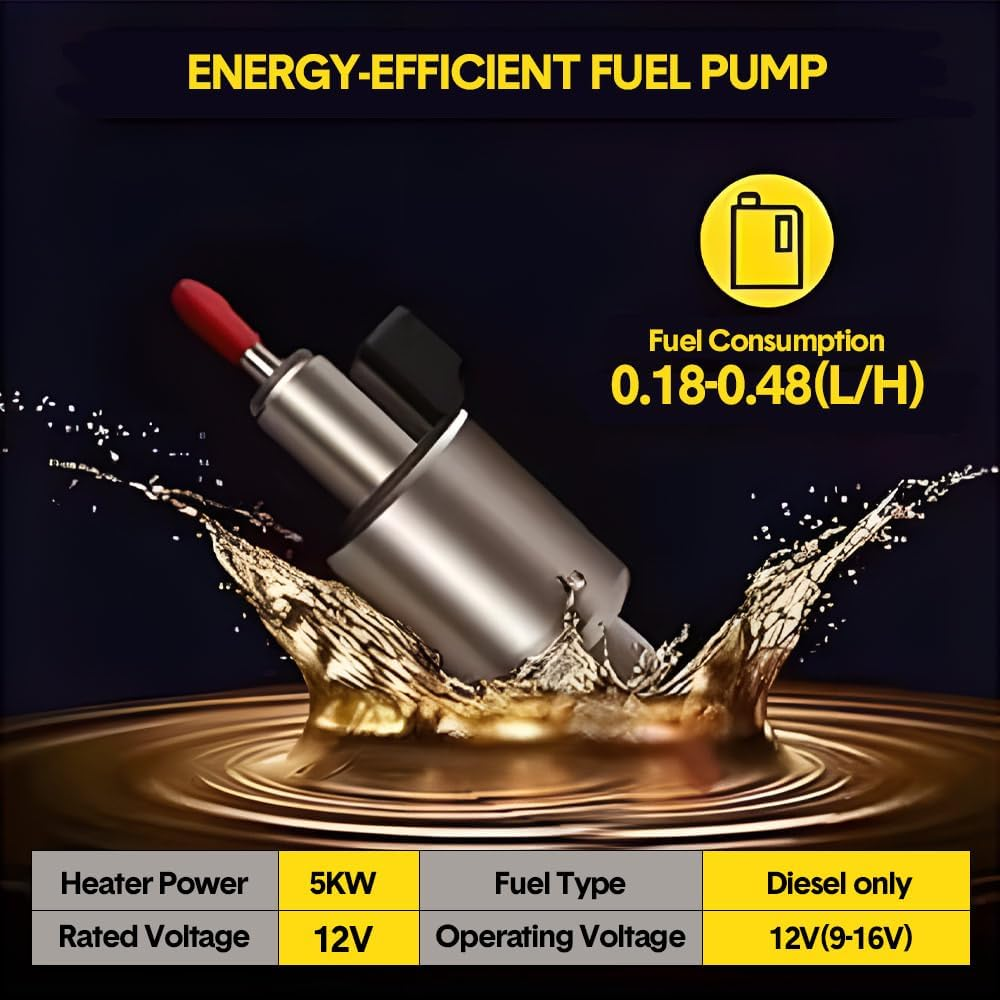 ALSTON Car Diesel Heater 12V/8KW Portable Parking Heater Fast Heating Thermostat 6 Level Adjustment with LCD Display for Car Truck Boat RV Campers Caravan image number 6