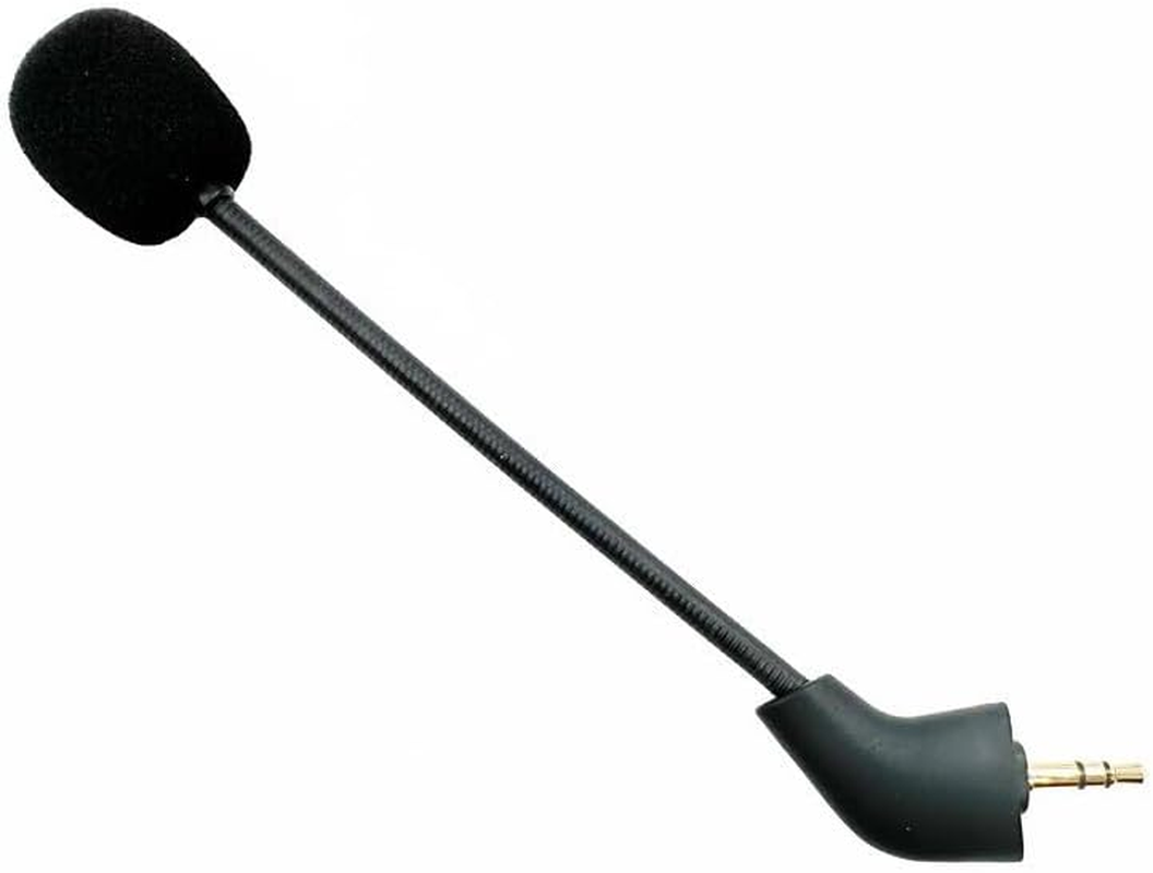 3.5Mm Replacement Microphone, Detachable Microphone Compatible with New Hyper X Cloud II Kingston Hurricane 2 Gaming Headset, Noise Cancelling Replacement Mic, Black Bendable Microphone Arm image number 2