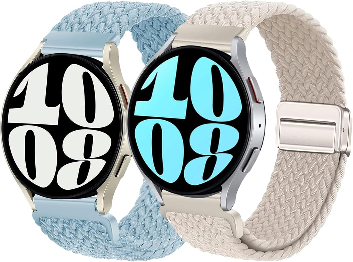 2 Park 20Mm Braided Magnetic Bands for Samsung Galaxy Watch 7/FE/6/5/4 Band 40Mm 44Mm/Galaxy Watch 6 Classic Bands 47Mm 43Mm/Watch 4 46Mm 42Mm Women/Men,Stretchy Nylon Sport Strap for Samsung Watch 5 Pro 45Mm/3 41Mm/Active 2