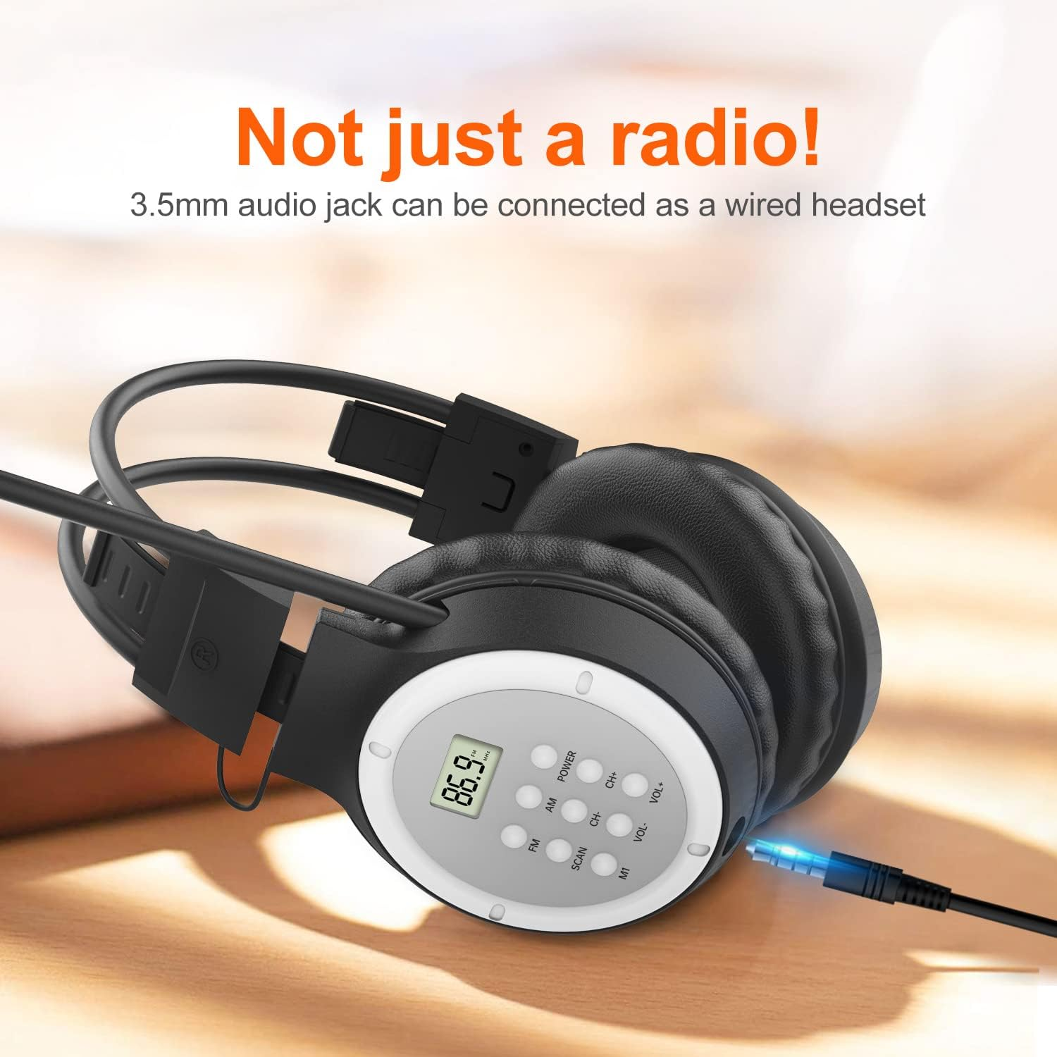 UMUTOO AM FM Radio Headphones, Personal Portable Radio Headset Am/Fm Digital with Best Reception for Jogging, Mowing, Cycling, Meeting, Powered by 2 AA Batteries (Not Included)&hellip;&hellip;