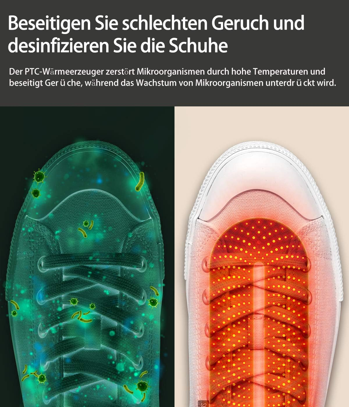 Snowpea Electric Shoe Dryer, Boot Dryer, Shoe and Boot Warmer, Sweaty Shoes to Dry and Eliminate Odours, Auto Turn off - EU Plug image number 4