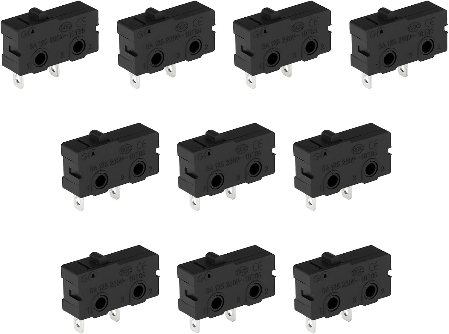 Ecsing 10Pcs KW11-3Z-A 2-Pin Microswitch No Lever 10T85 SPDT 5A 125 250VAC for Automotive Electrical Wiring Electronics image number 4