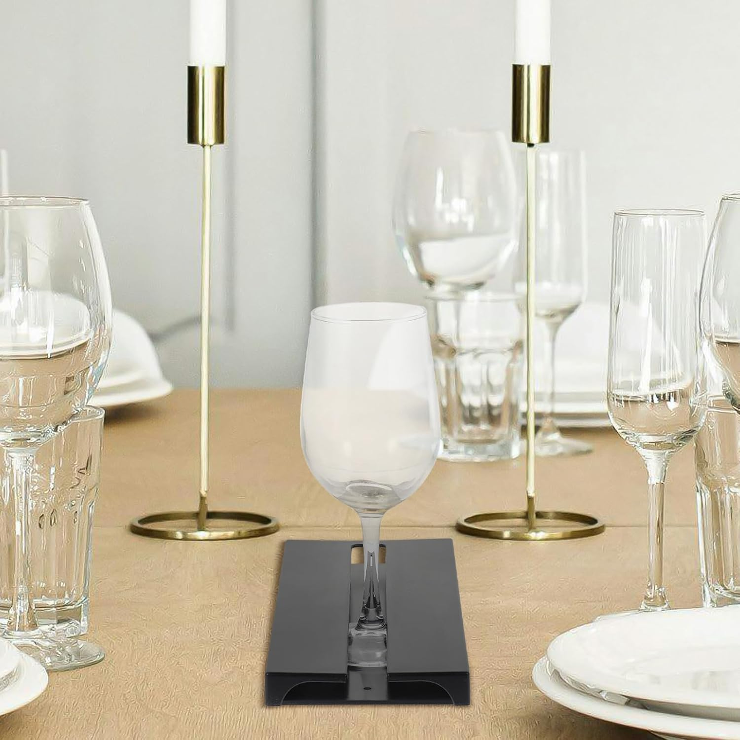 LIFKICH under Shelf Wine Glass Holder Black Hanging Rack Stable Storage for Kitchen Bar Restaurant Home Organization Storage image number 4