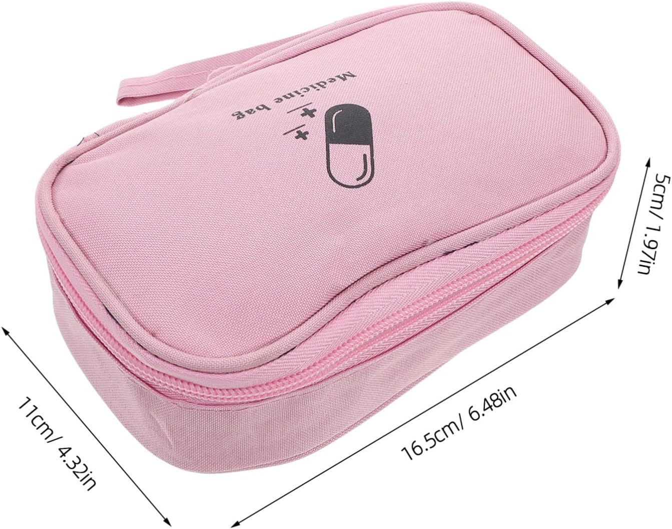 SOPOTUTU Small Portable Travel Medicine Bag, Pills Storage Organizer with Zipper, Compact Medical Storage Pocket for Camping, Hiking, and Emergency Use image number 6