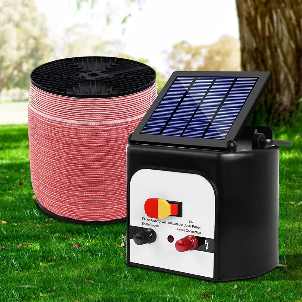 Giantz Fence Energiser 8KM Solar Powered Electric 1200M Poly Tape Fencing Kit image number 6