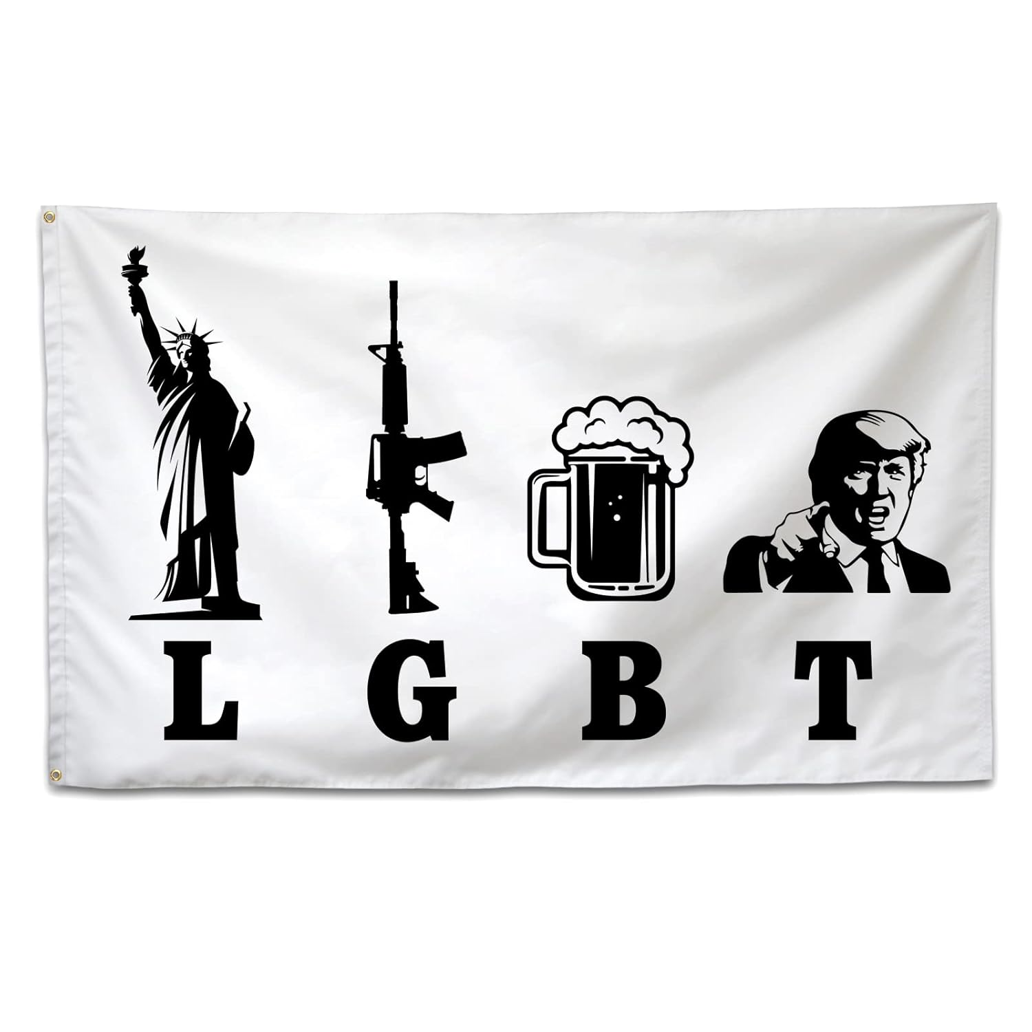 Liberty Guns Beer Trump Flag Trump Make America Great Again Flag Trump Is My President 3X5 Feet Indoor Outdoor Decoration (Trump) image number 3