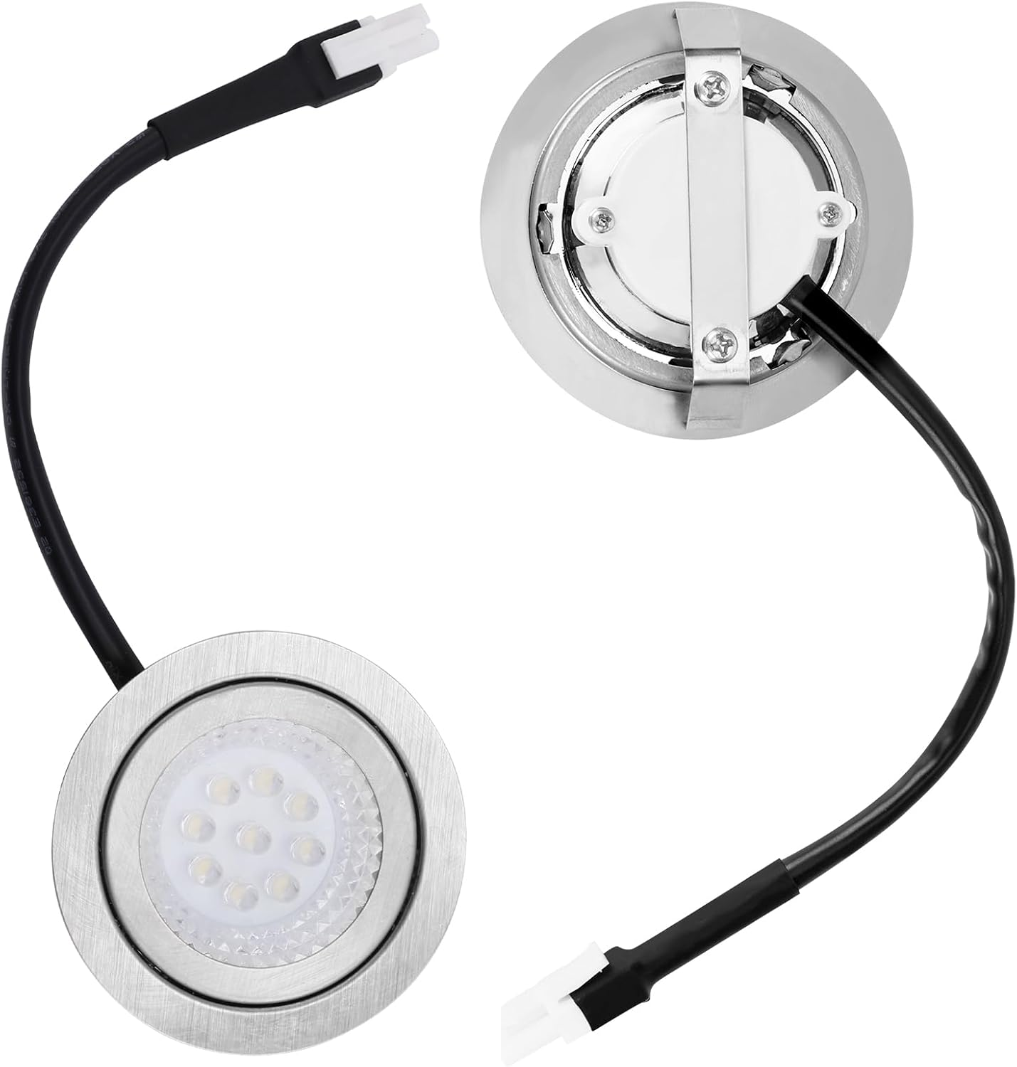 2Pcs Range Hood Light Bulbs Recessed, DC 12V 6500K Stainless Steel Range Hood LED Light Replacement Lights Accessories for Stove Kitchen image number 2