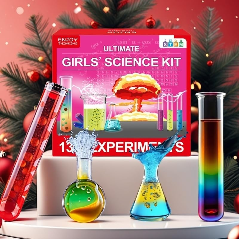 135+ Experiments Girls' Science Kit - STEM Learning Toy with Glow-In-The-Dark, Crystal Creation, Colour Changing, and Explosive Experiments for Kids image number 6