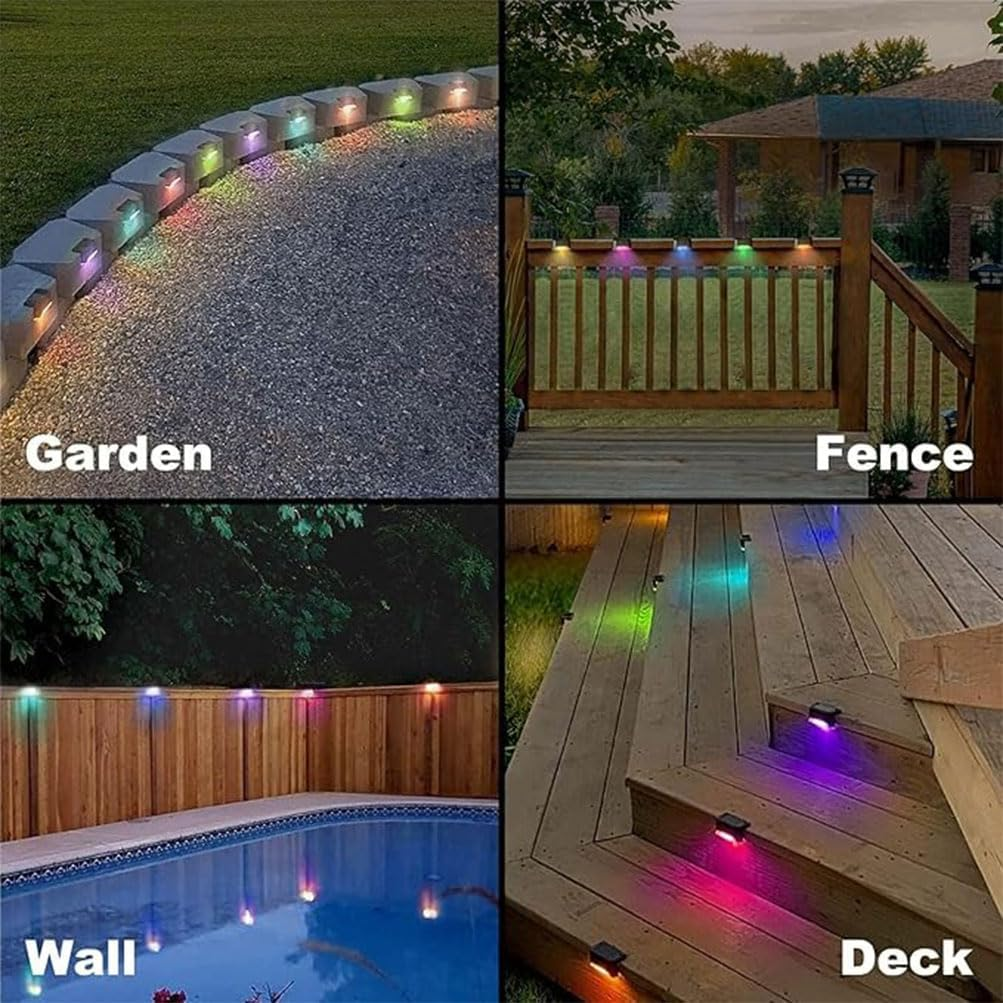 HPAMR Solar Step Lights Solar Stair Light Outdoor Waterproof Railing Light 18 Pack Led Wall Light Fence Light for Stairs Garden Fences Railing Yards Backyard Balconies (White Light)