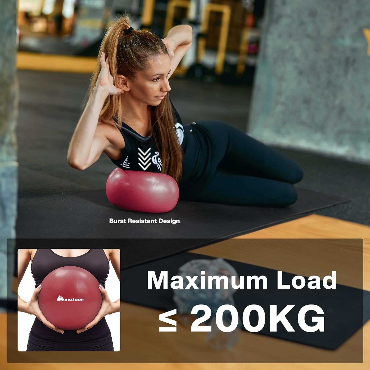 Meteor 2Pcs Mini Pilates Ball (25Cm) - Small Swiss Ball, Exercise Ball, Fitness Ball, Barre Ball - Ideal for Yoga, Pilates, Therapy & Relaxation image number 2