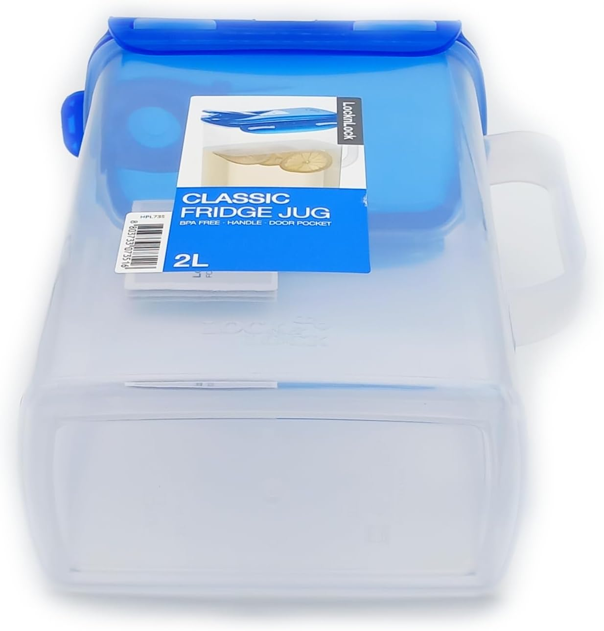 Lock & Lock HPL735 70140 Classic 2 Litre Water Jug, Clear, 8.5-Cup image number 2
