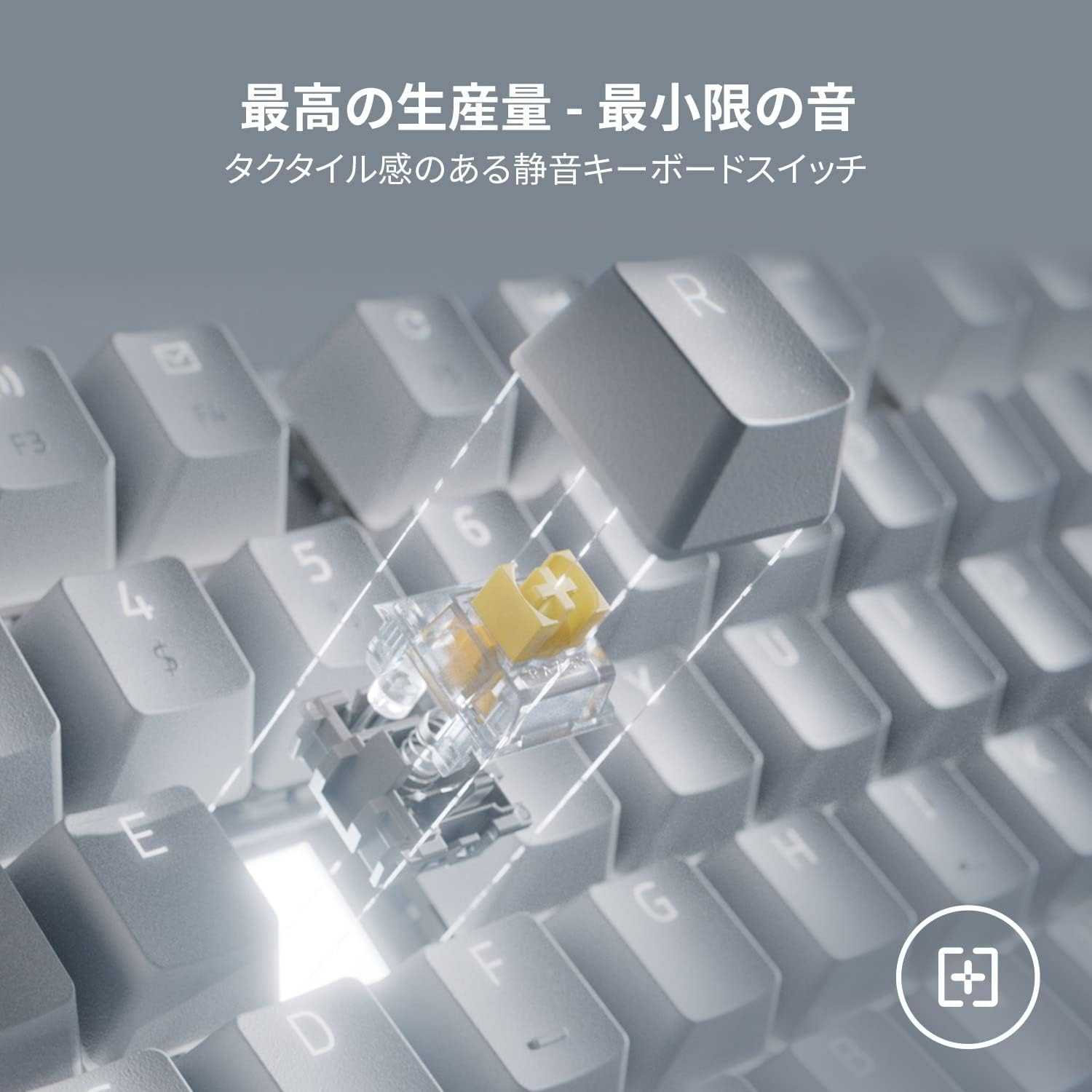 Razer Pro Type Ultra JP Mechanical Keyboard, Wired, Wireless, 2.4 Ghz, Bluetooth, Quiet, Yellow Axis, Ergonomic Design, White LED Backlight Key, Japanese Layout, RZ03-04110800-R3J1 image number 2