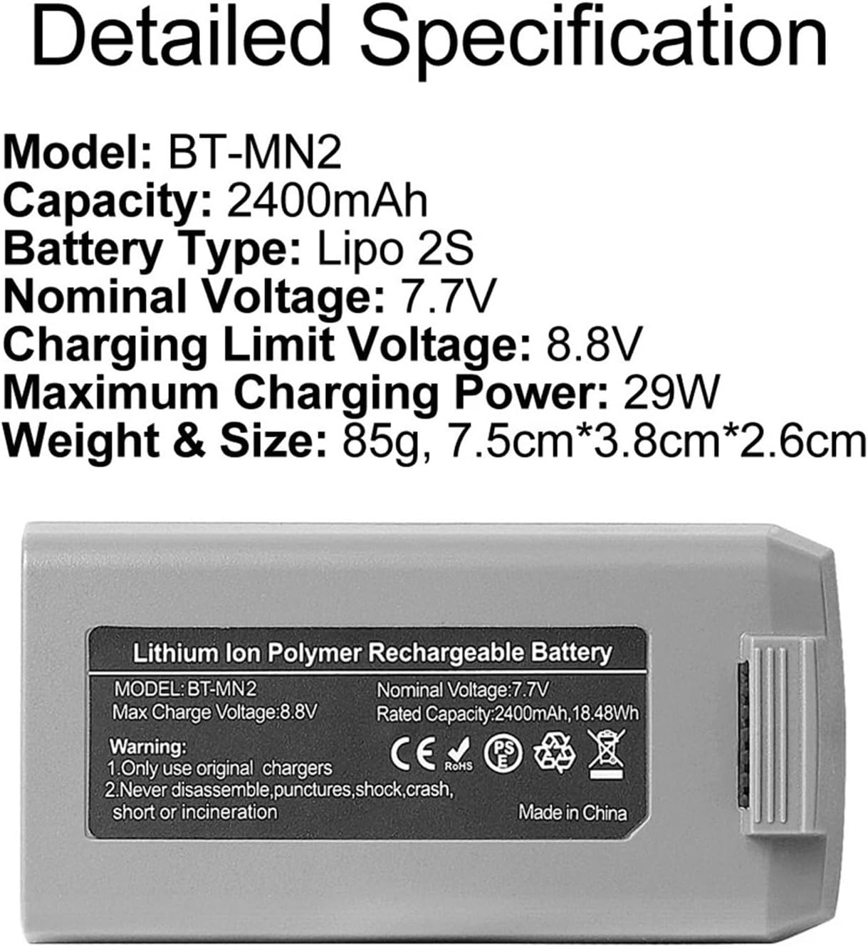 2400Mah 7.7V Intelligent Flight Battery - Compatible with DJI Mini 4K, Mini 2, Mini SE, Mini 2 SE - 31-Minute Long Flight Time(2Pcs)