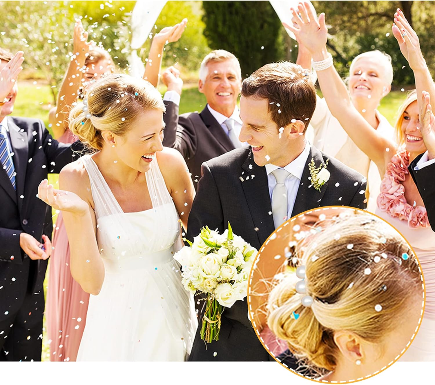 Pack of 18 Pearl Hair Pins, U-Shape Hair Accessories, Wedding, Golden Hair Accessories, Beads for Party, Prom, Wedding, Daily Life image number 3