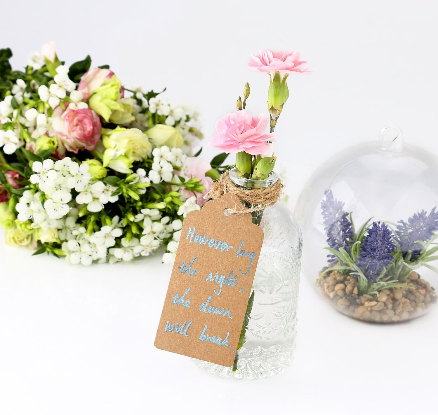 120 PCS Kraft Paper Gift Tags Wedding Brown Rectangle Craft Hang Tags with Free 30M Natural Jute Twine image number 2