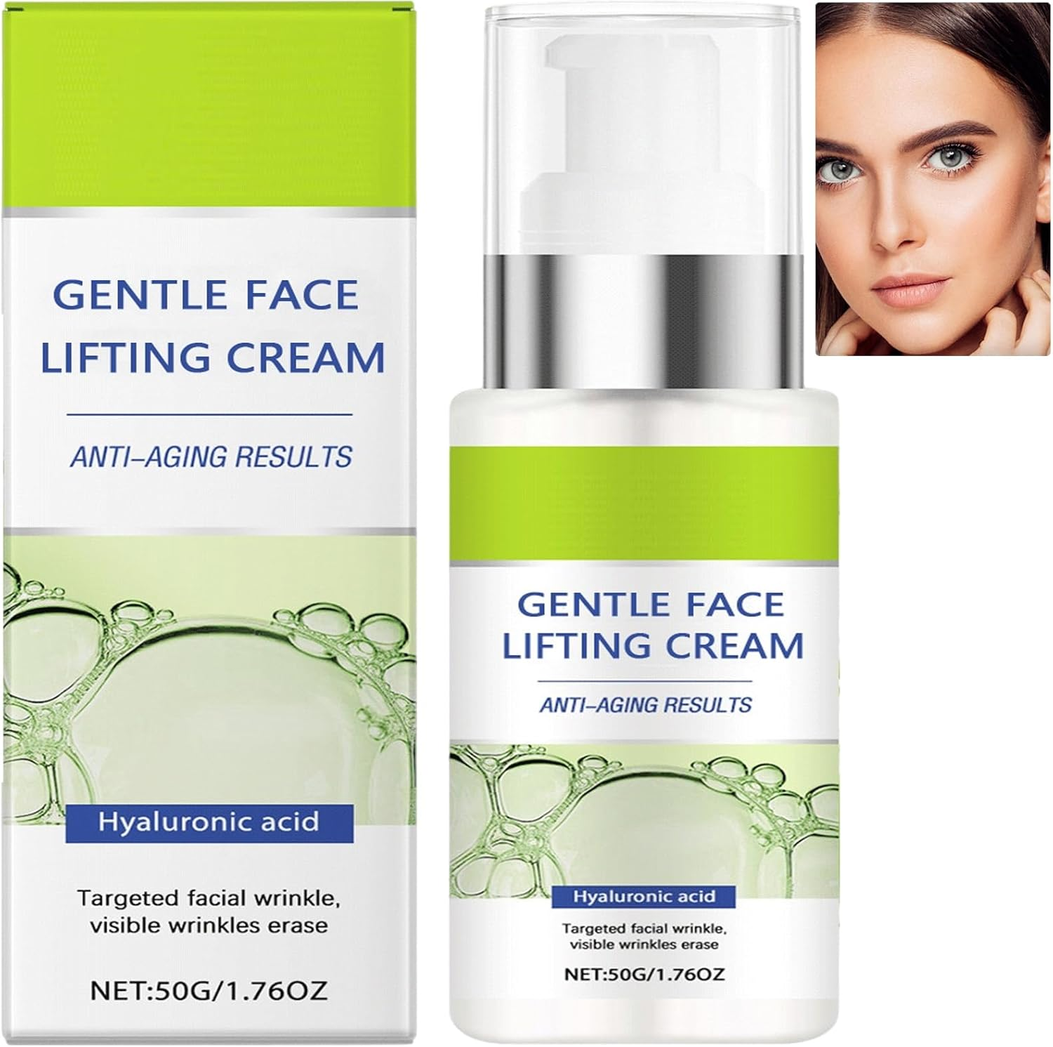 Instant Lift Skin Tightening Cream for Face, Instant Wrinkle Remover, Facial Anti-Wrinkle Firming Serum, Temporary Face Tightener, Collagen & Hyaluronic Acid Anti-Aging Smoothing Fine Lines (2Pcs)