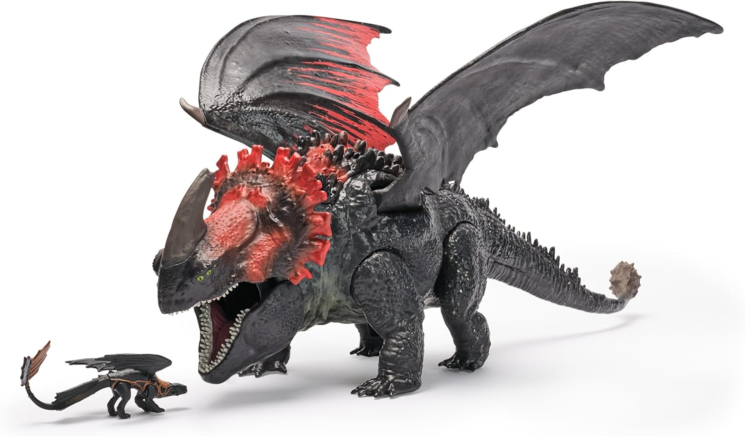How to Train Your Dragon, World of Berk: Red Death Chomping Rampage, 28-Cm Toy Dragon with Exclusive Toothless Figurine for Ages 4 & Up image number 2