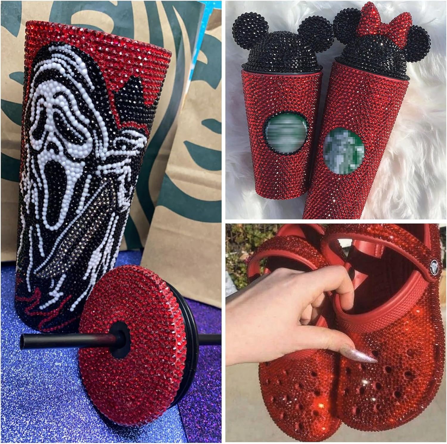 CLRDIVA 5000Pcs 3Mm Red round Resin Flatback Craft Rhinestones for Shoes Tumblers Nails Makeup DIY Bling Decoration image number 5