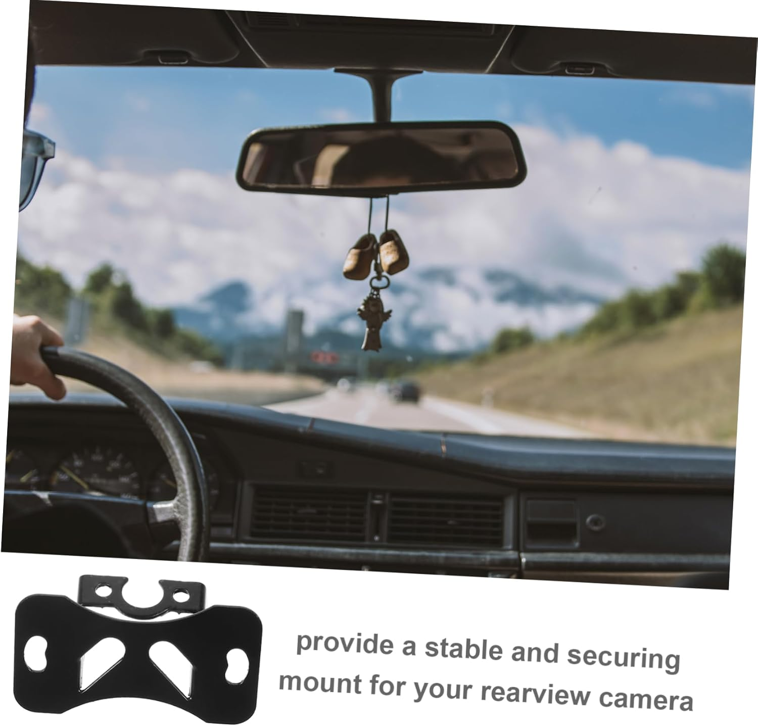 Generic 90 Degree Rear View Mirror Camera Bracket Universal Fit for Car Rear View Camera Mount License Plate Bracket image number 1