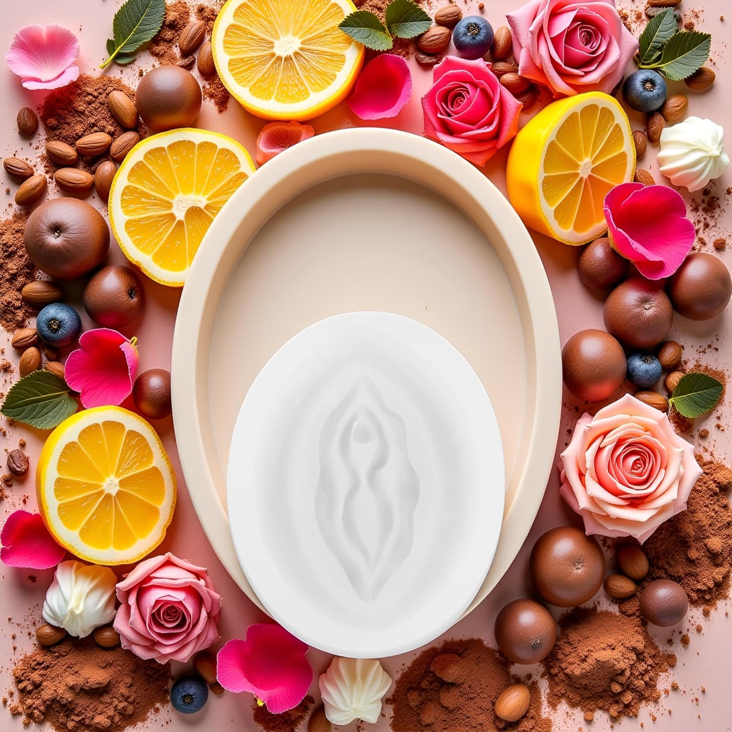White Women Genital Shape Chocolate Mold Novelty Candy Making Molds Silicone DIY Mould Jelly Tray Fondant Cake Making Supplies Pastry and Baking Molds Bakeware image number 2