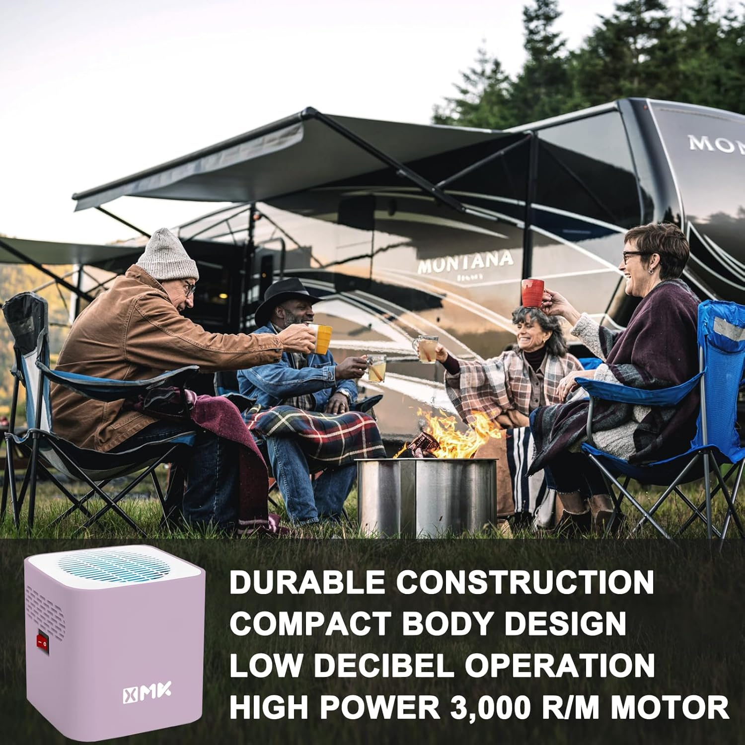 XMK RV Fridge Fan, 3,000 RPM Motor RV Refrigerator Fan with Easy on and off Switch, Multiple Side Vents Cools Refrigerator inside Efficiently, Durable Construction, Keeps Food Fresher Longer (Purple) image number 3