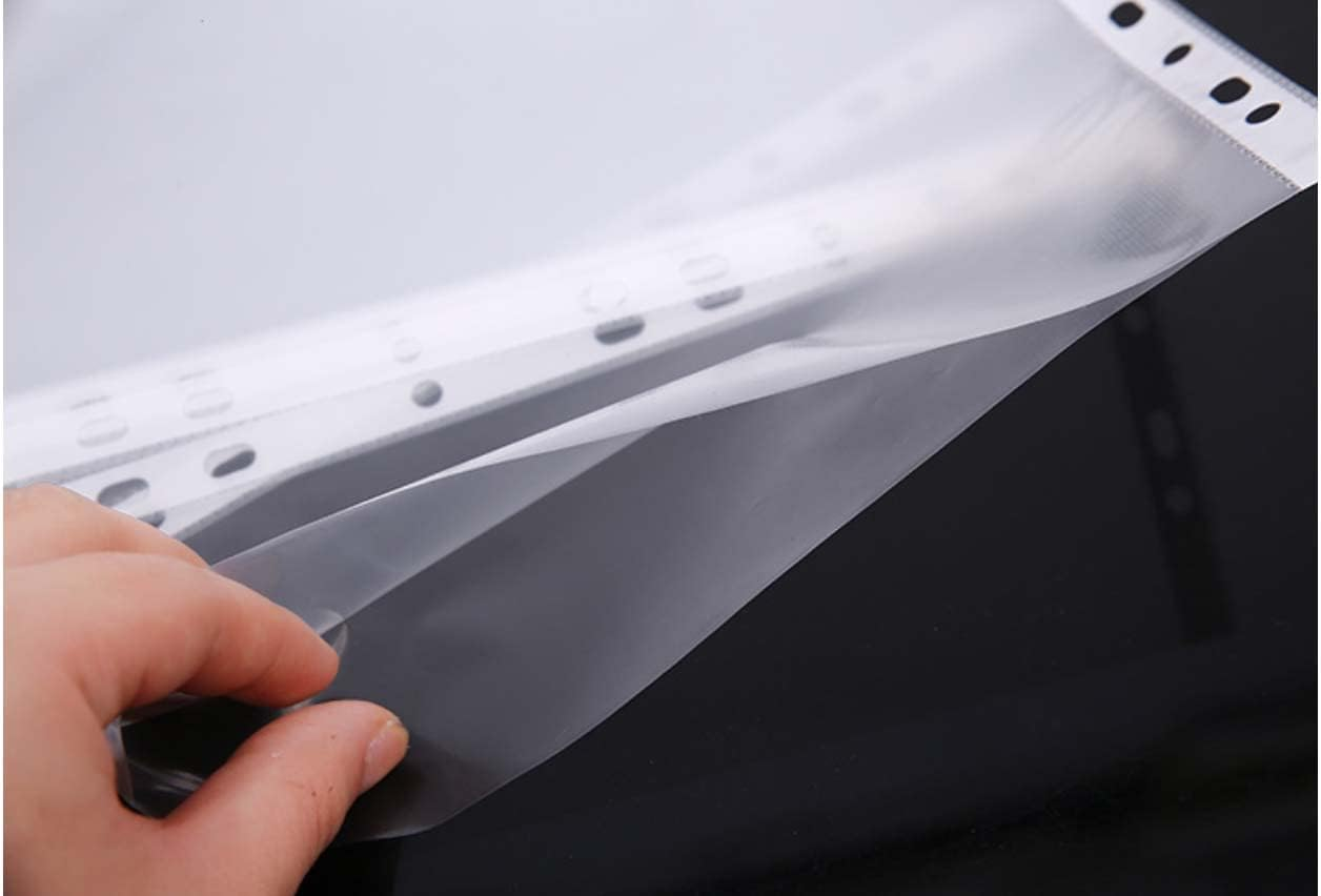 100X A4 Clear Plastic Punched Pockets Sheet Protectors Transparent Cover Files 40 Micron (Medium) image number 2