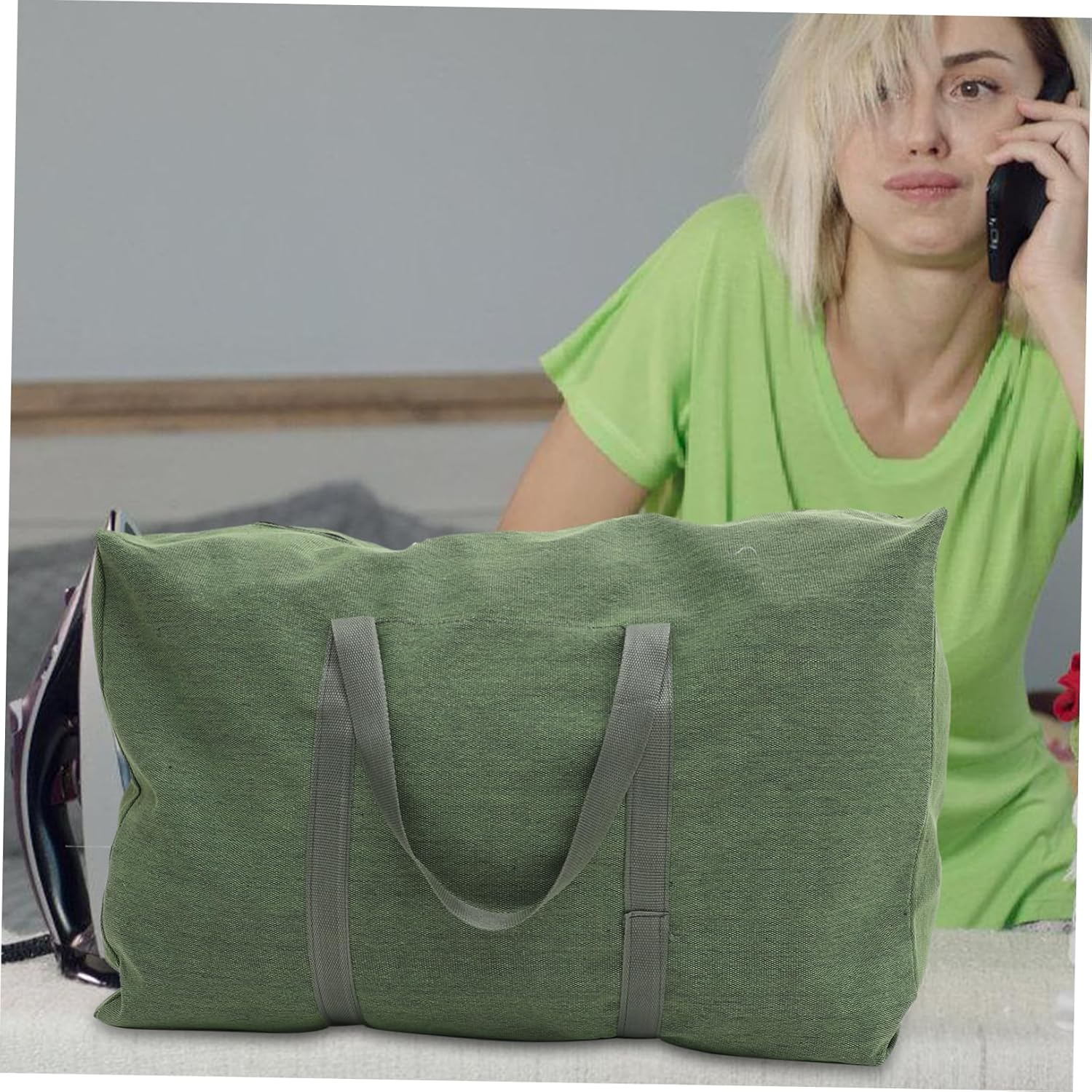 GANAZONO Large Capacity Moving Bag Canvas Travel Bag Zipper Handle for Clothes Mattress Storage Home Moving image number 2