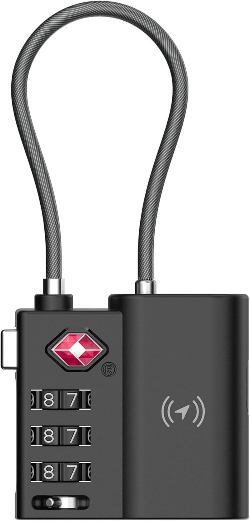 Laser TSA Approved 3-Digit Lock Smart Travel Tag, USB-C Rechargeable, Apple Find My Compatible, IPX4 Splash Resistant - Tracks Items like Travel Accessories, Luggage, Suitcase, Travel Bag and Gear image number 6