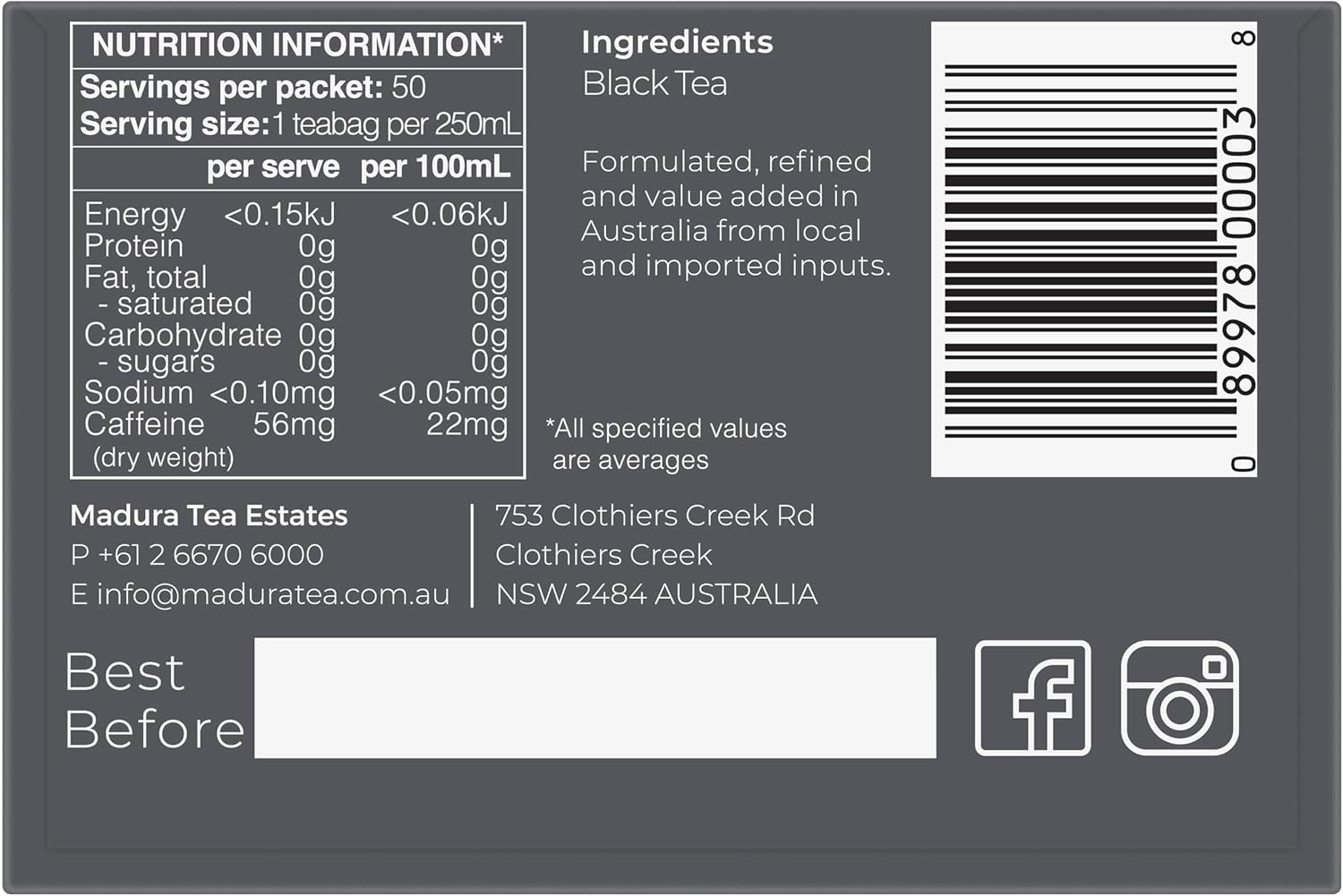 Madura Premium Blend 50 Teabags