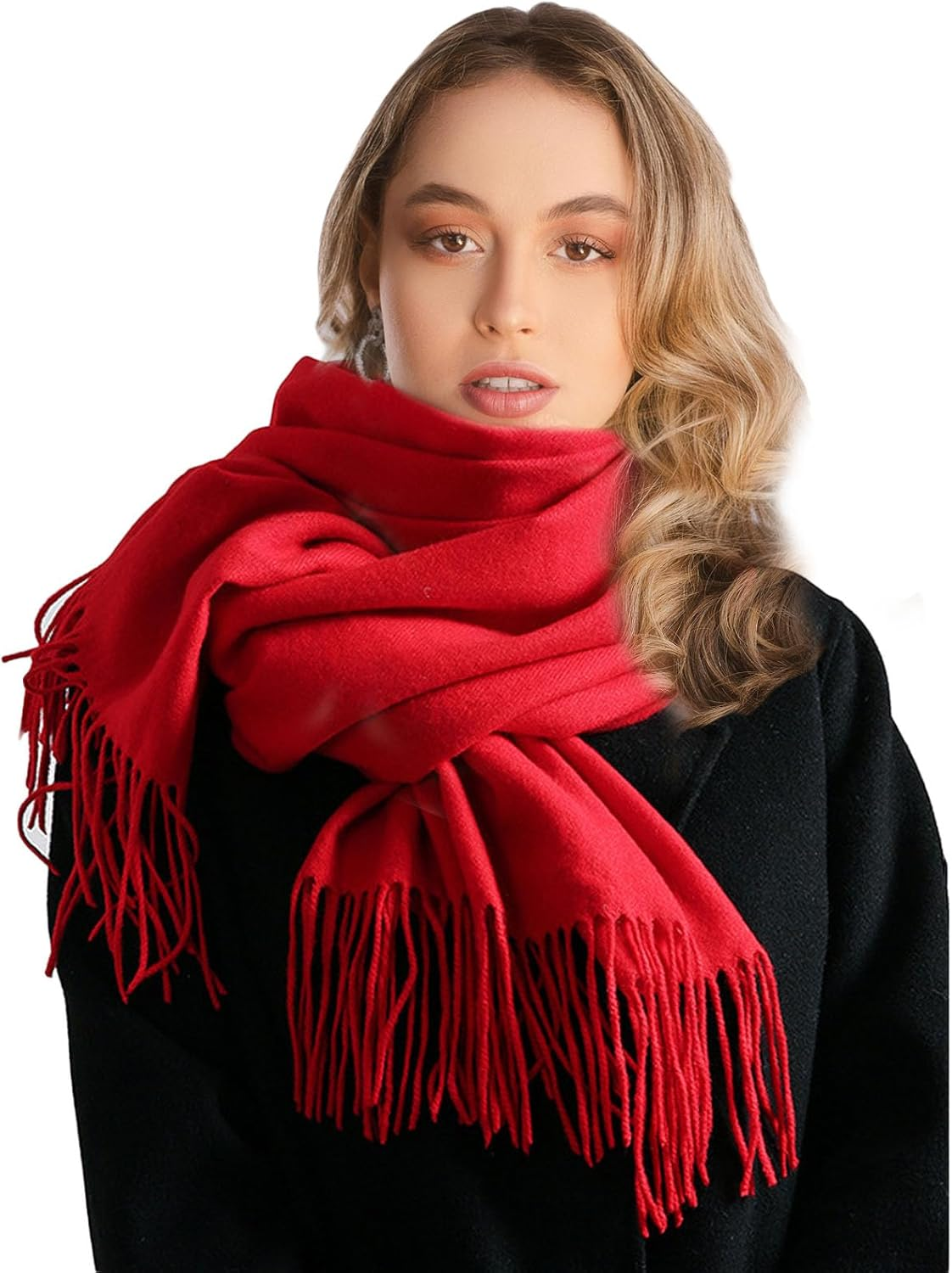 Lopsity Women'S Scarf Pashmina Shawls and Wraps Soft Large Scarves Solid Color for for Evening Dresses Travel Office Winter Wedding