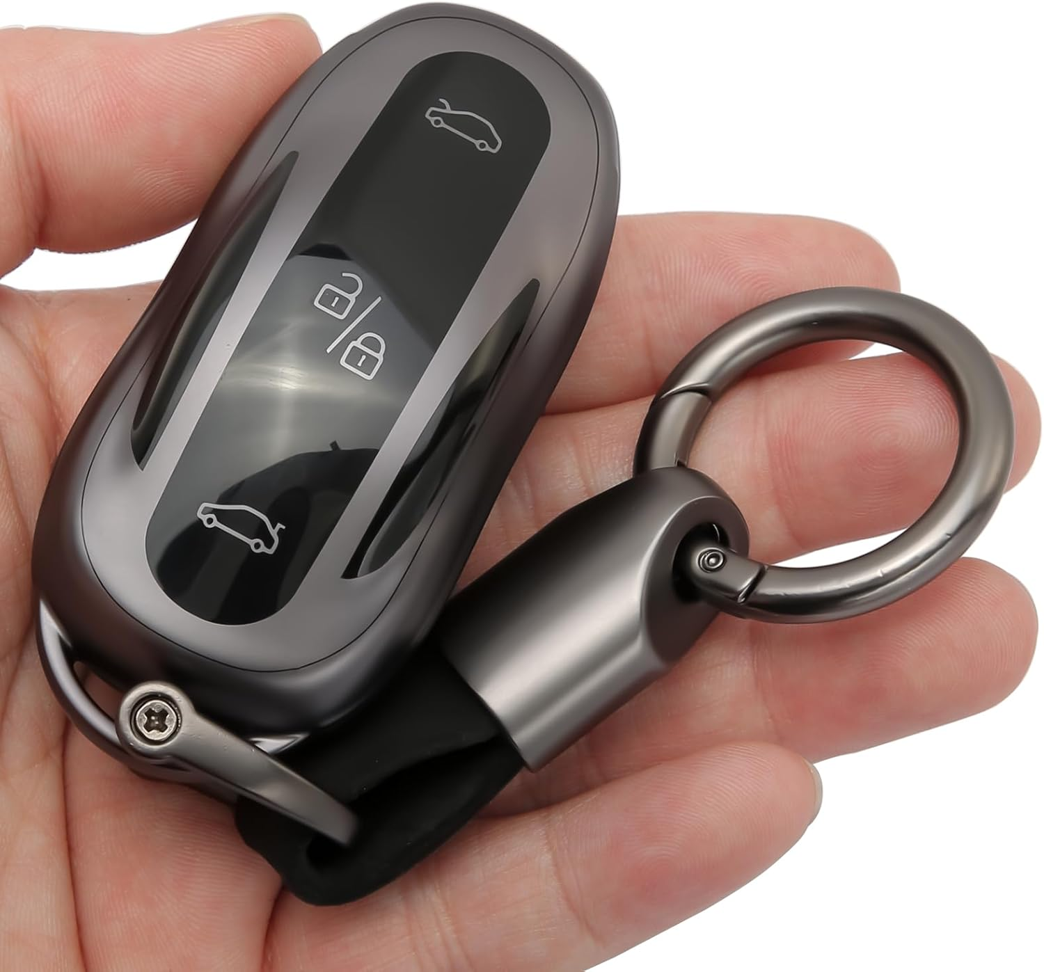 WNILIAN for Tesla Key Fob Cover TPU Key Case with Keychain Protection Accessories Compatible with Tesla Model 3/Y/S Smart Key image number 1