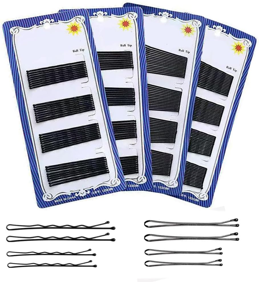 Black Bobby Pins Set, 4 Cards 192 Pcs, Small Mini Hair Styling, Secure Hold for Women and Girls, Perfect for Updos, Buns, and Flyaways image number 1
