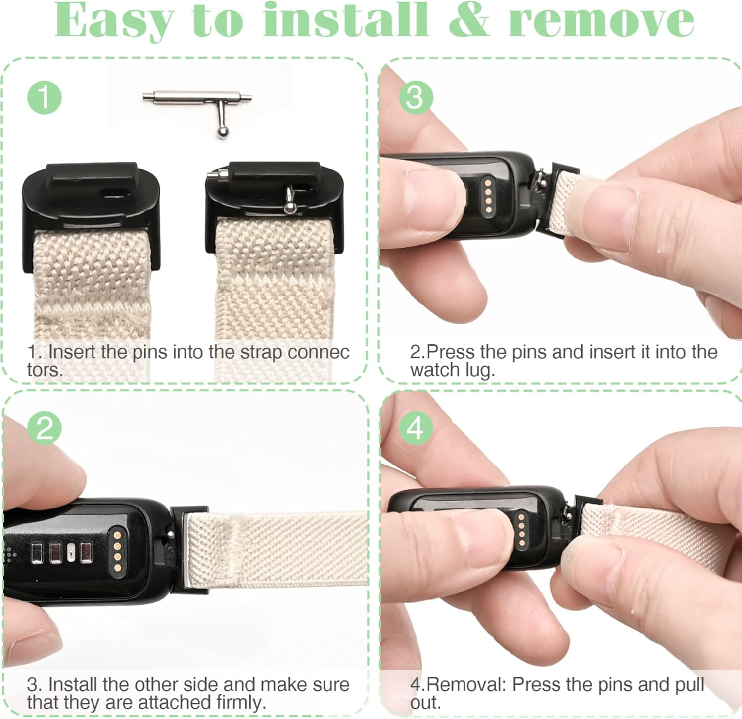 5 Pack Stretchy Nylon Compatible with Fitbit Inspire 3 Bands for Women Men, Elastic Adjustable Soft Sport Strap Replacement Wristband for Fitbit Inspire 3 Bands/Fitbit Inspire 2 Bands image number 3