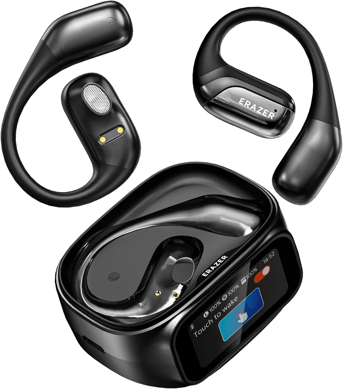 AI Translation Earbuds Real Time, LCD Touch Screen OWS Real-Time Translator Earbuds for 134 Languages, Open Ear Translation Headphones for Travel, Business, Learning, Compatible with Ios & Android image number 5